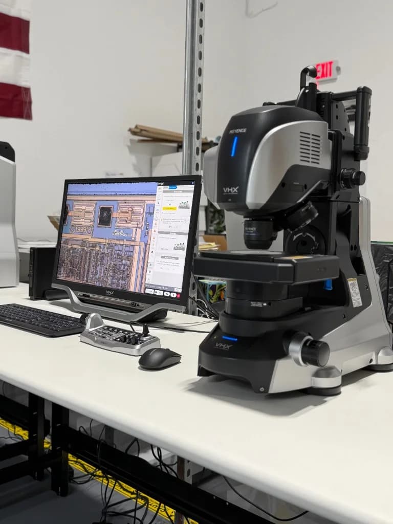 Keyence VHX digital microscope in the inspection lab